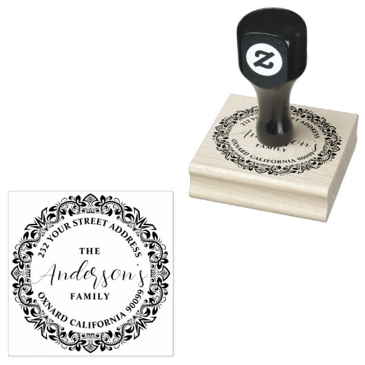 Elegant Floral Lijst 2 Rubberstempel (Gestempeld)
