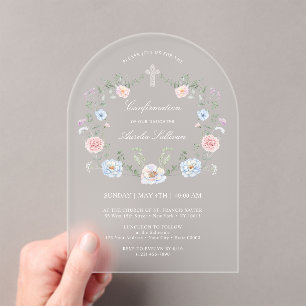 Elegant Floral Lijst bevestiging Acryl Uitnodigingen