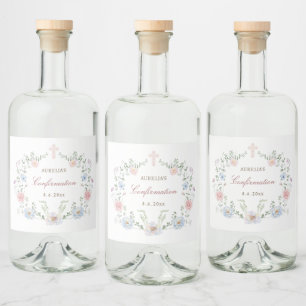 Elegant Floral Lijst bevestiging Likeurfles Etiket
