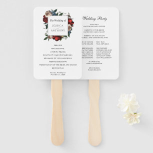 Elegant Floral Lijst bruiloft programma Handwaaier