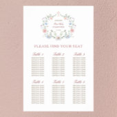 Elegant Floral Lijst Eerste Communie Zitting Grafi Poster