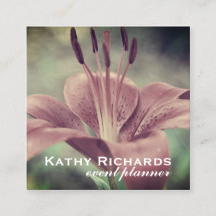 Elegant Floral Lily Event Planner Vierkante Visitekaartje