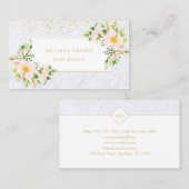 Elegant Floral Marble Chic Pastel Visitekaartje (Voorkant / Achterkant)