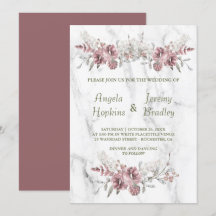 Elegant Floral Marble Waterverf Wedding