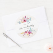 Elegant floral mariage M & Mme | Autocollant de sc (Enveloppe)