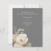 Elegant  Floral Memorial Foto aankondiging (Achterkant)