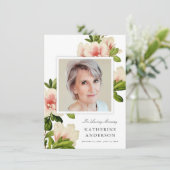 Elegant  Floral Memorial Foto aankondiging (Staand voorkant)