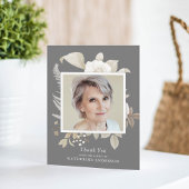 Elegant  Floral Memorial Foto: Dank u wel Bedankkaart