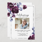 Elegant Floral Memorial Funeral Order of Service Programma (Voorkant / Achterkant)