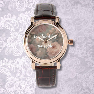 Elegant Floral Memorial Gift voor rouwende Moeder Horloge