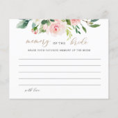 Elegant Floral Memory of the Bride Kaarten (Voorkant)