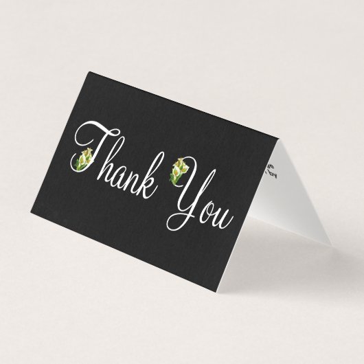 Elégant Floral Merci Cartes (Front)