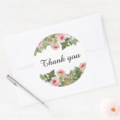 Élégant floral merci sticker avec rose (Enveloppe)
