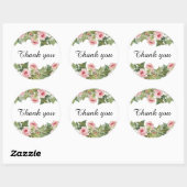 Élégant floral merci sticker avec rose (Feuille)