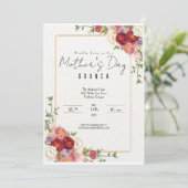 Elégant Floral Mère's Day Brunch Invitation (Debout devant)