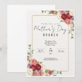 Elégant Floral Mère's Day Brunch Invitation (Devant / Derrière)