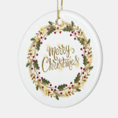 Elegant Floral Merry Kerstmis | ORNAMENT (Links)