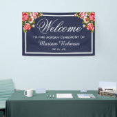 Elegant Floral Midnight Blue Baby Girl Aqiqah Spandoek (Beurs)