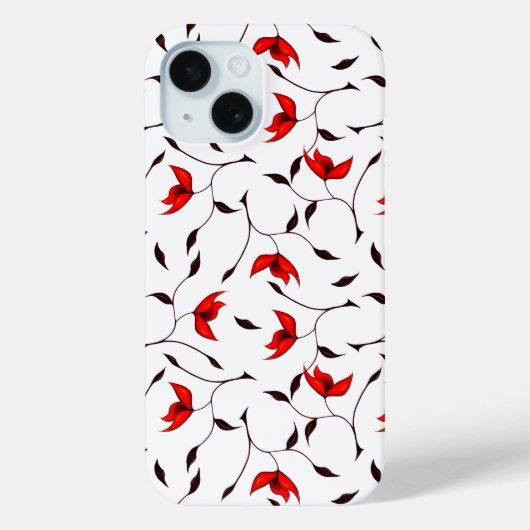 Elegant Floral Minimal Pattern Case-Mate iPhone Case (Achterkant)