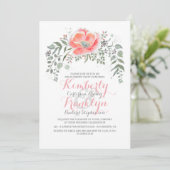 Elegant Floral Modern Chic Engagement Party Kaart (Staand voorkant)