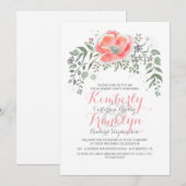 Elegant Floral Modern Chic Engagement Party Kaart (Voorkant / Achterkant)