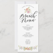 Elegant Floral Moederdag Brunch Menu Kaart (Voorkant)