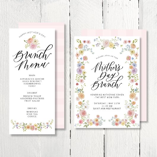 Elegant Floral Moederdag Brunch Uitnodiging