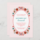 Elegant Floral Moederdag Uitnodiging (Voorkant / Achterkant)