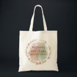 Elegant Floral Mom Quote Watercolor Tote Bag<br><div class="desc">A soft watercolor floral design featuring the heartfelt phrase "My World, Mom" in elegant typography. Surrounded by a delicate botanical wreath and gentle pastel tones, this design creates a timeless and graceful look. Perfect for everyday use, this stylish tote bag celebrates motherhood with a beautiful blend of minimal elegance and...</div>