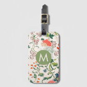 Elegant Floral Monogram Bagagelabel (Voorkant (verticaal))