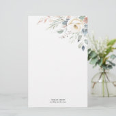 Elegant Floral Monogram briefpapier (Staand voorkant)