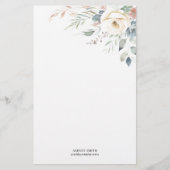 Elegant Floral Monogram briefpapier (Voorkant)