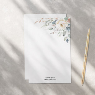 Elegant Floral Monogram briefpapier