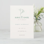 Elegant Floral Monogram Emerald Wedding  Save The Date (Staand voorkant)