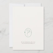 Elegant Floral Monogram Emerald Wedding  Save The Date (Achterkant)