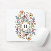 Elegant Floral Monogram Mouse Pad Muismat (Met muis)