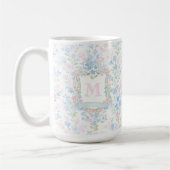 Elegant Floral Monogram Personalized Mug (Gauche)
