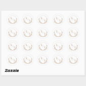 Elegant Floral Monogram Simple Ronde Sticker (Vel)