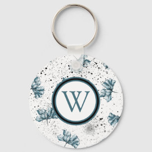 Elegant Floral Monogram Sleutelhanger