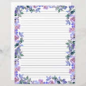 Elegant Floral Monogram Stationery Paper (Voorkant / Achterkant)