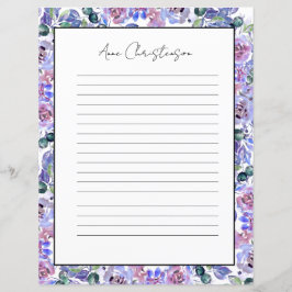 Elegant Floral Monogram Stationery Paper