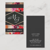 Elegant  Floral Monogram Visitekaartje (Voorkant / Achterkant)