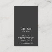 Elegant  Floral Monogram Visitekaartje (Achterkant)