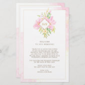 Elegant Floral Monogram Weddenschap Welkomstreisro (Voorkant / Achterkant)