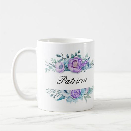 Elegant Floral Monogramed Coffee Mok (Links)