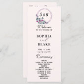 Élégant Floral Monogrammed Cream Wedding Programme (Devant / Derrière)
