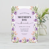 Elegant Floral Mother's Day Brunch Invitation (Debout devant)