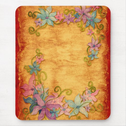 Elegant  Floral Mousepad Muismat (Voorkant)