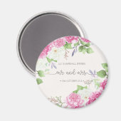 Élégant Floral Mr & Mrs Mariage | Aimant de réfrig (Recto/Verso)