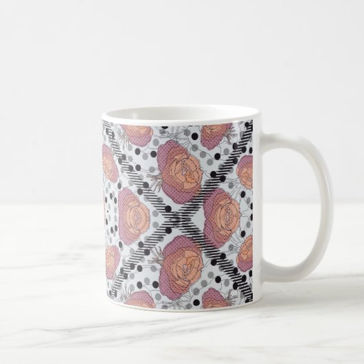 Elegant floral mug   koffiemok (Rechts)